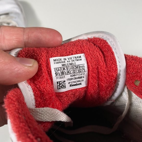 Reebok x Eric Emanuel Club C 85 White / Red mens size US 9.5 - Picture 6 of 7